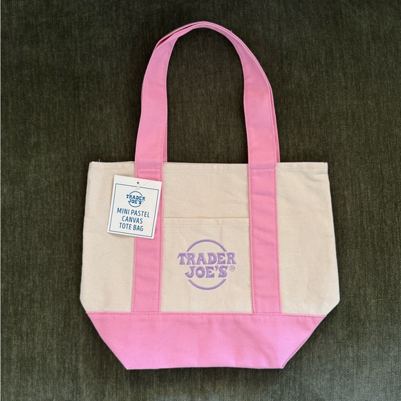 Trader Joe'S Handbags - Trader Joe’s Mini Pastel Canvas Tote Bag